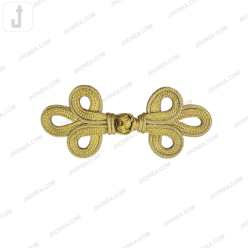 Decorative Designer Metallic Braided Frog Closure Coat Toggle Fastener