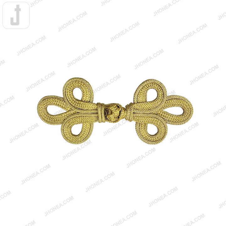 Decorative Designer Metallic Braided Frog Closure Coat Toggle Fastener