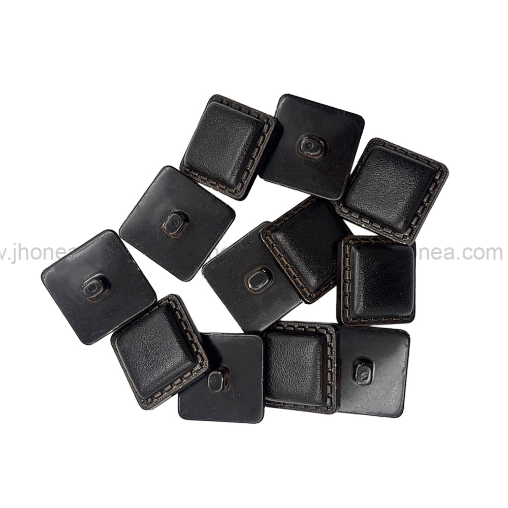 Square Shaped Classic Brown ABS Plastic Back Loop Button