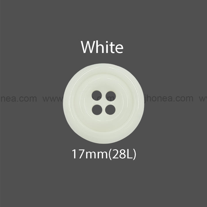 Decorative 4-Hole Double Rim Polyester Button