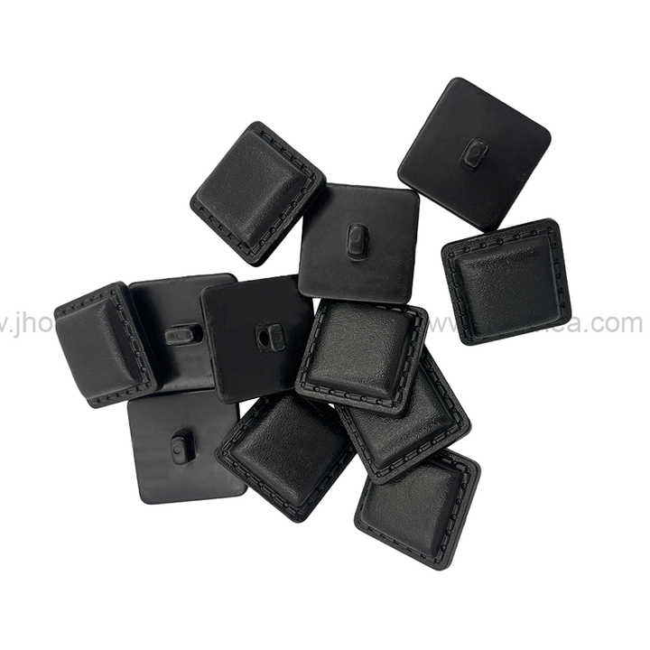 Square Shaped Classic Black ABS Plastic Back Loop Button