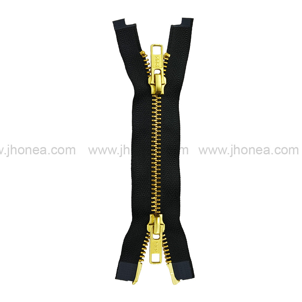 YKK #5 Golden Teeth Premium Two Way Metal Zipper for Jackets