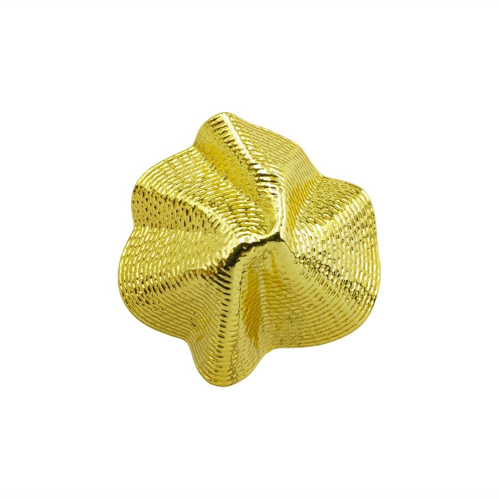 Floral-Inspired Shiny Finish Metal Button with Downhole Loop
