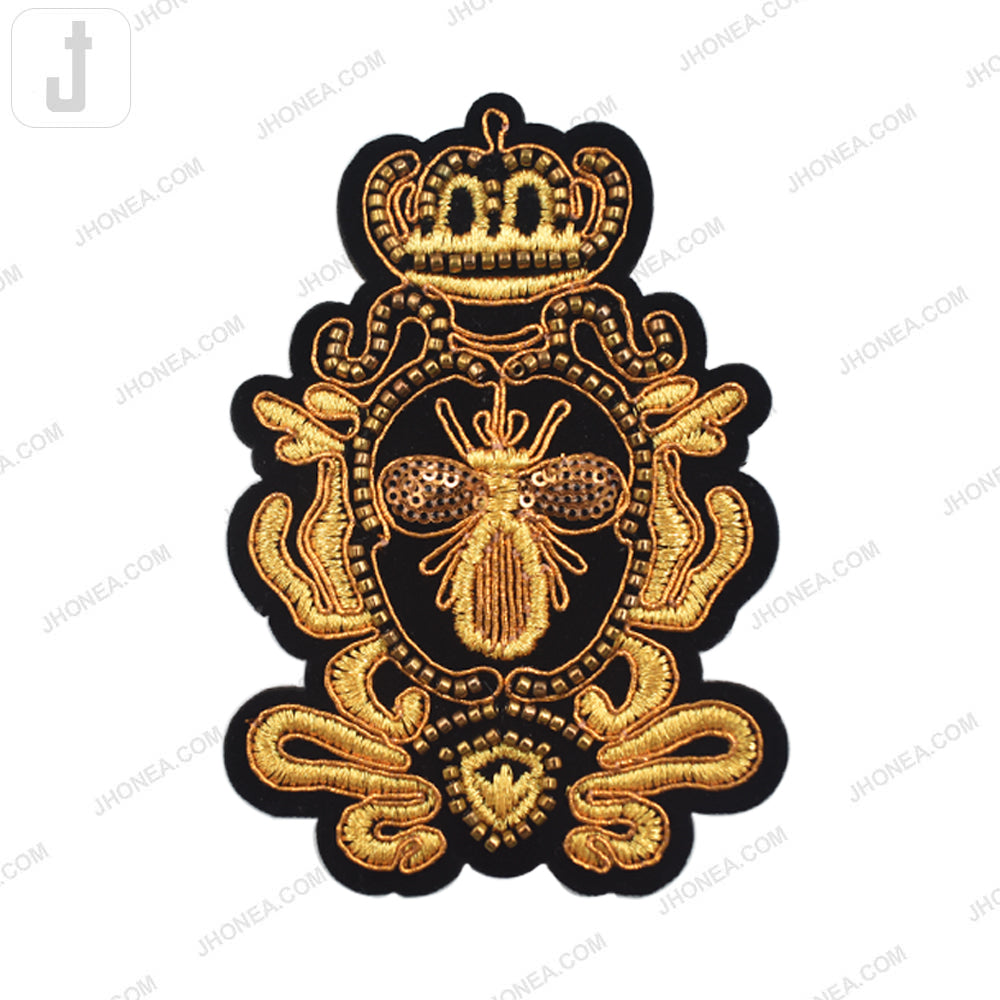 Bright Metallic Gold with Black Designer Blazer/Suit Patch
