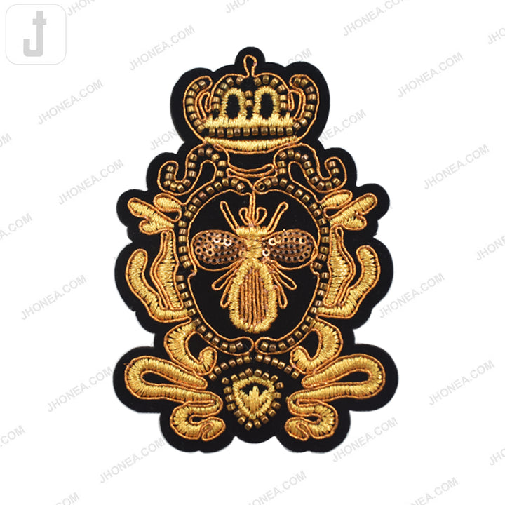 Bright Metallic Gold with Black Designer Blazer/Suit Patch