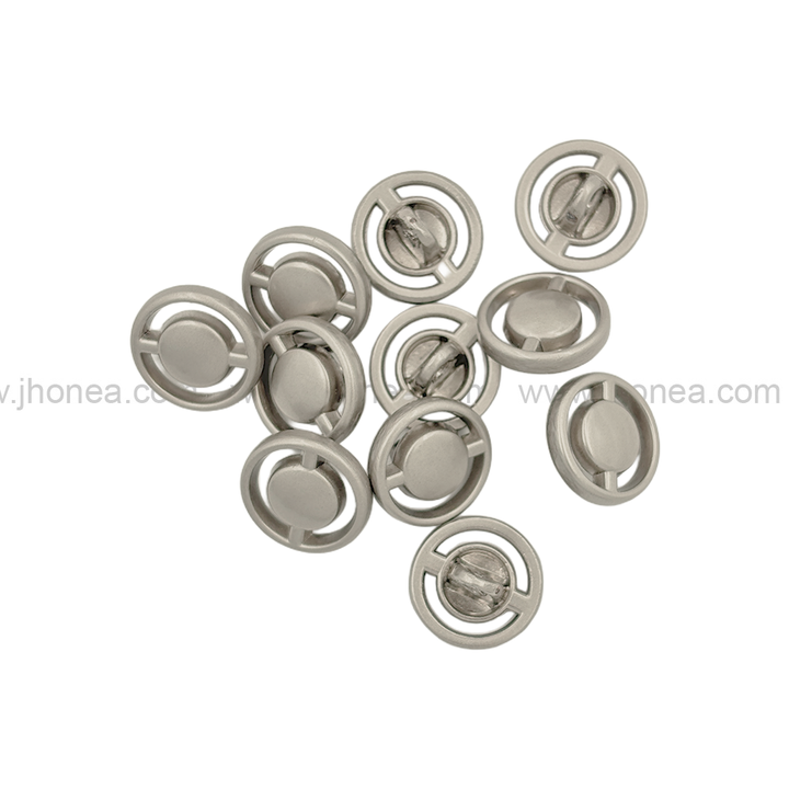 Matte Silver Round Ring Shape Fashionable Shank Button