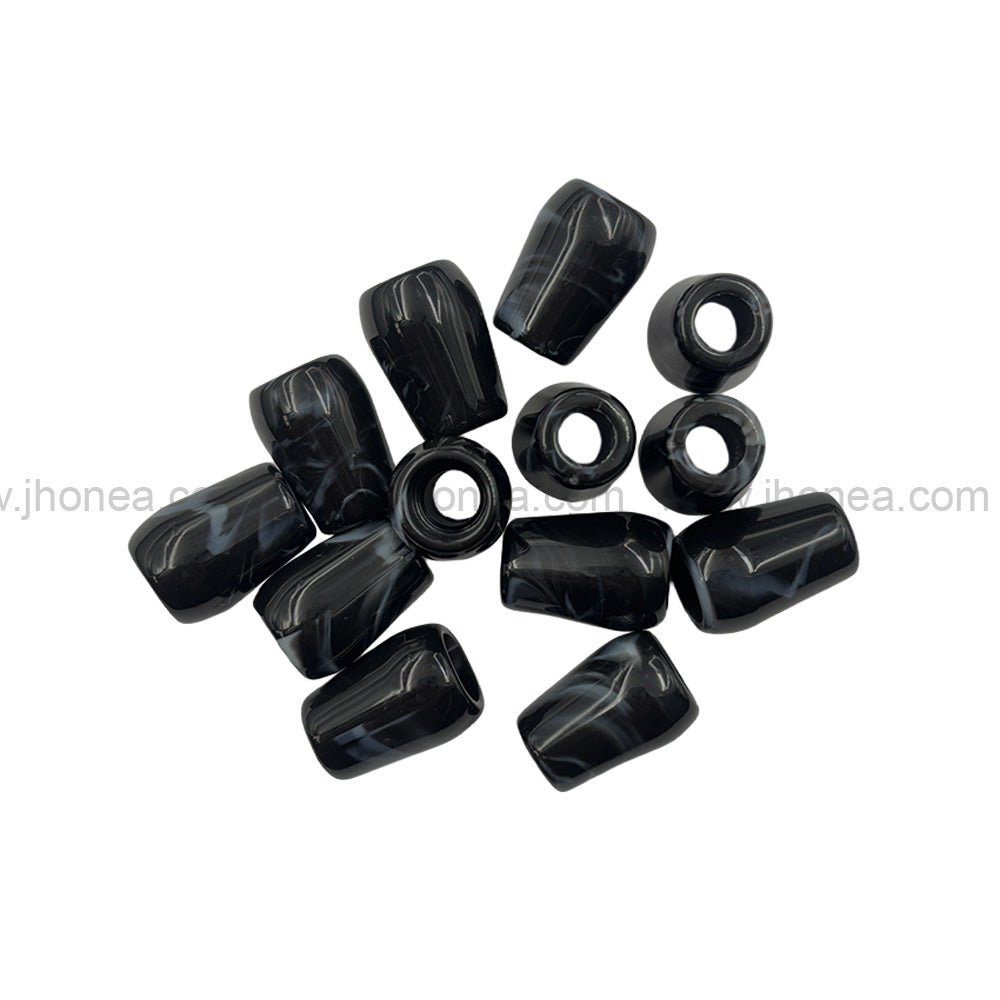 Glossy Black & White Beautiful Polyester Beads for Handmade Crafts