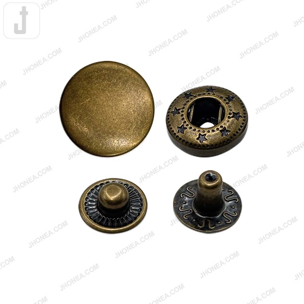 Premium Smooth Brass 4-Part Snap Button for Garments and Wallets