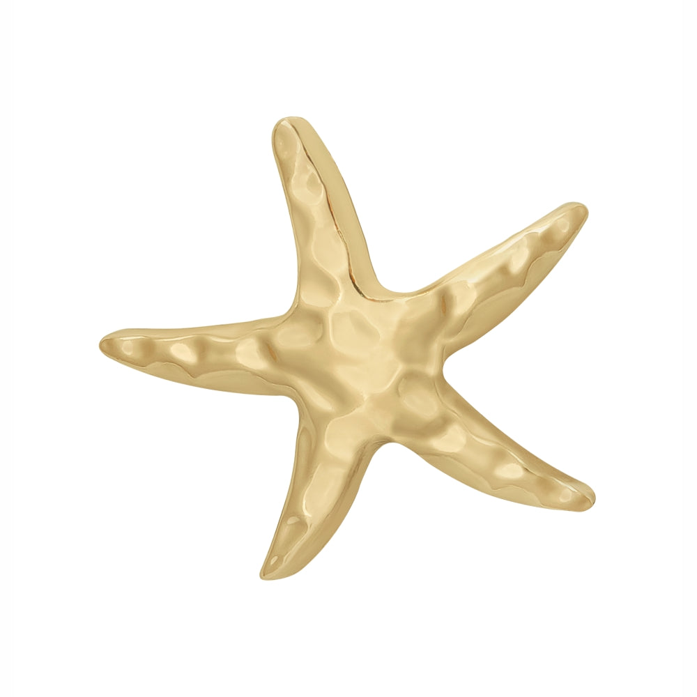 Texture Finish Gold Starfish Design Fancy Slide Belt Buckle