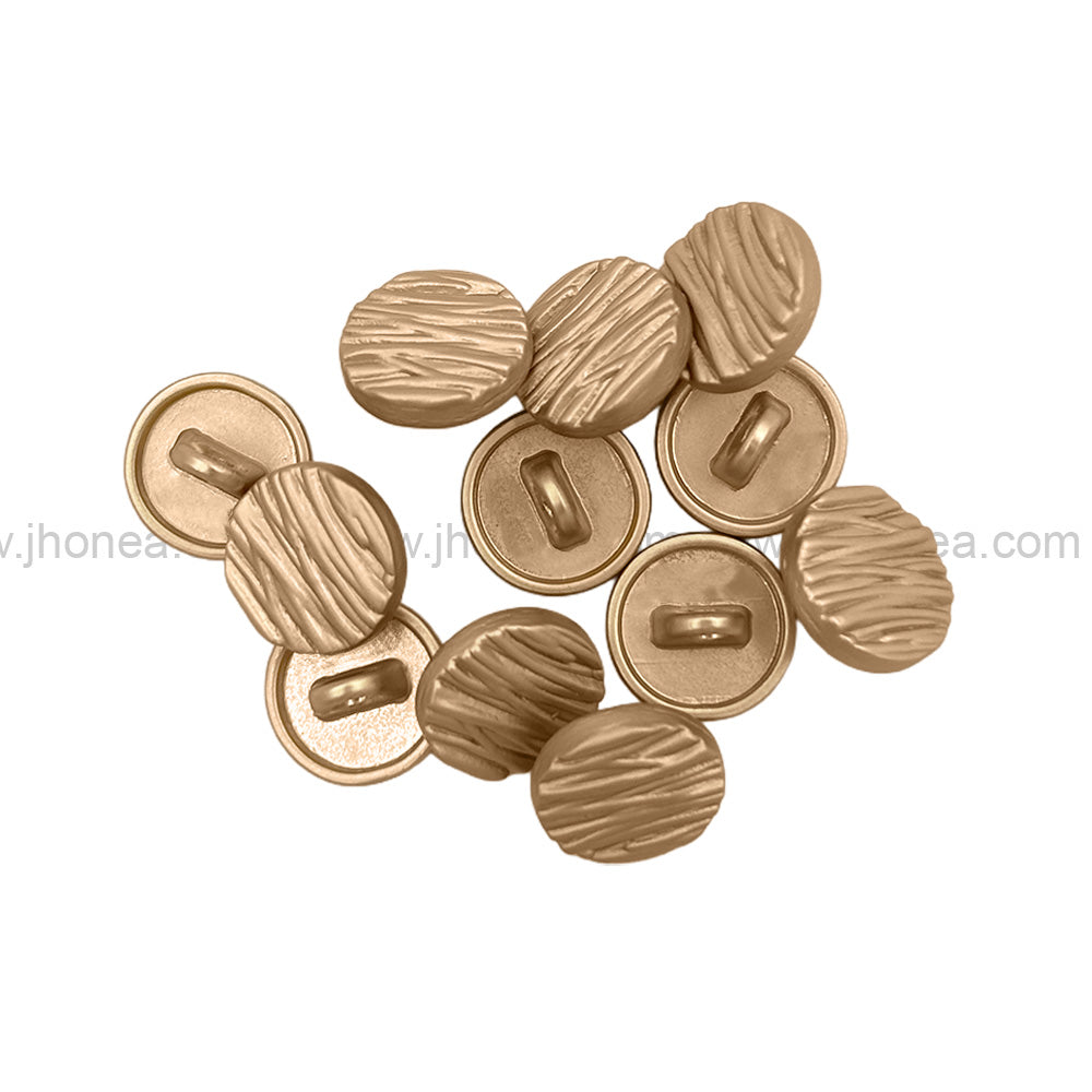 Round Shape Matte Gold Finish Classic Shank Metal Button
