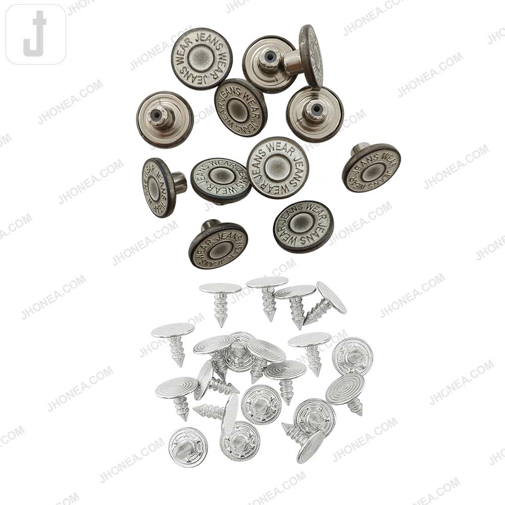 Antique Finish Metal Jeans Button for Denim Garments