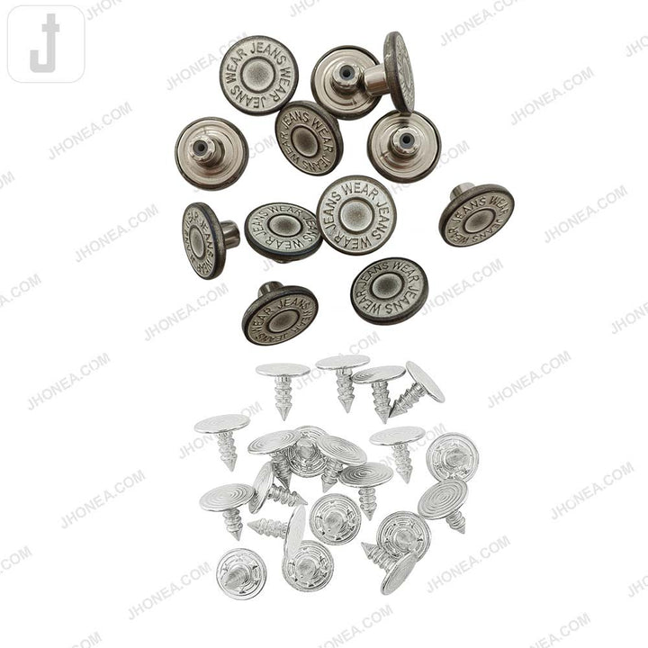 Antique Finish Metal Jeans Button for Denim Garments