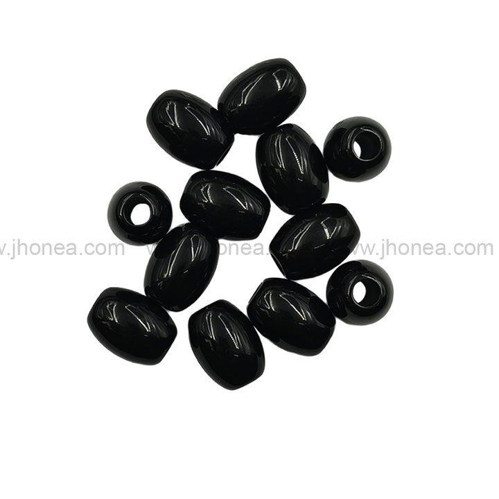 Unique Black Oval Polyester Beads for Creative Jewelry Designs