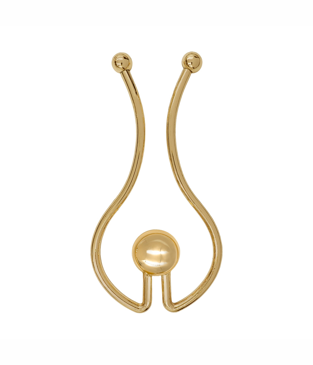 Elegant Curved Gold Buckle with Smooth Symmetrical Design for Belts/Dresses