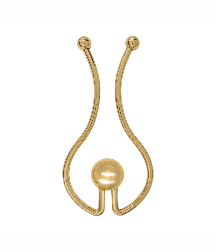 Elegant Curved Gold Buckle with Smooth Symmetrical Design for Belts/Dresses