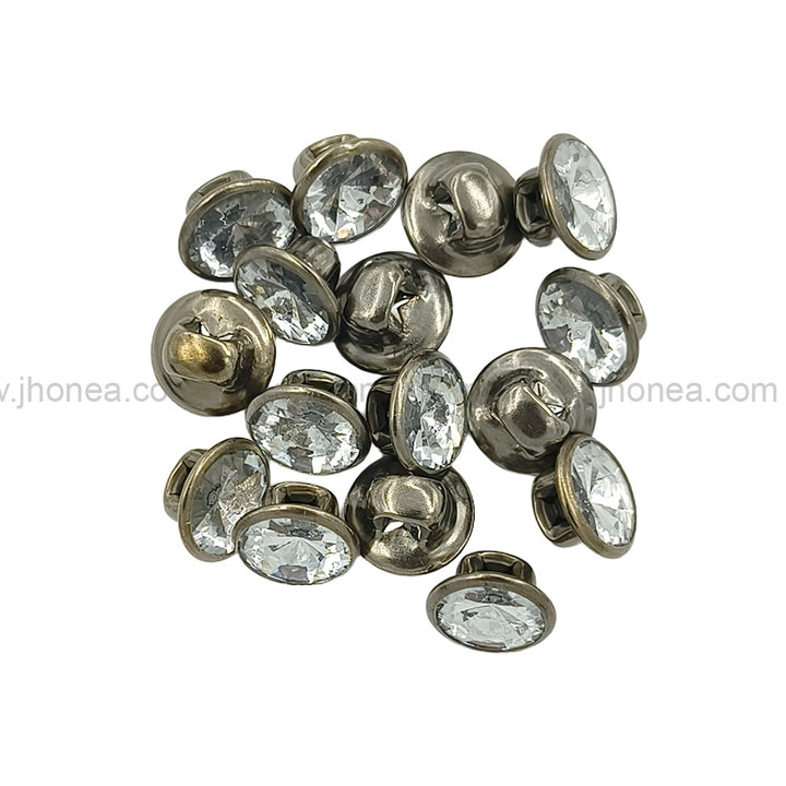 Stylish Gunmetal Diamond Button 8mm for Shirts/Kurtas & Designer Wear
