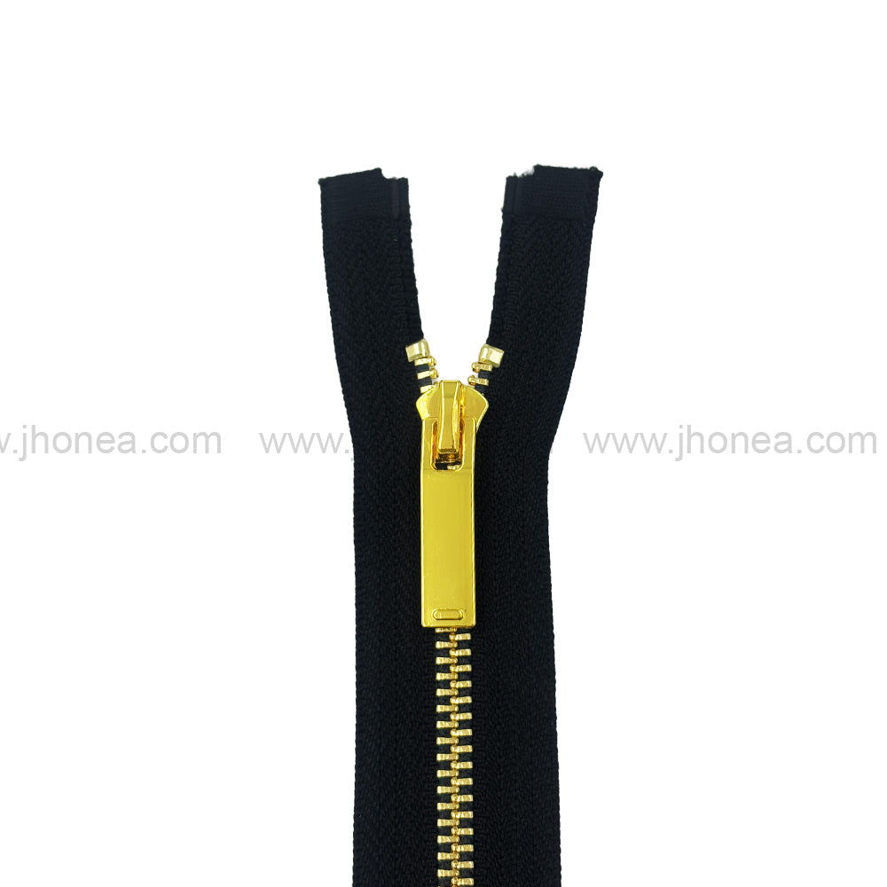Number #5 Designer Open-End Gold Metal Teeth Fashion Zipper