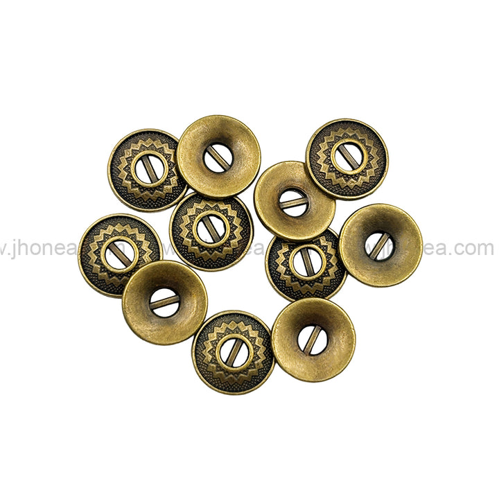Very Unique Structure Engraved Design Antique Brass Metal 2-Hole Shirt Buttons