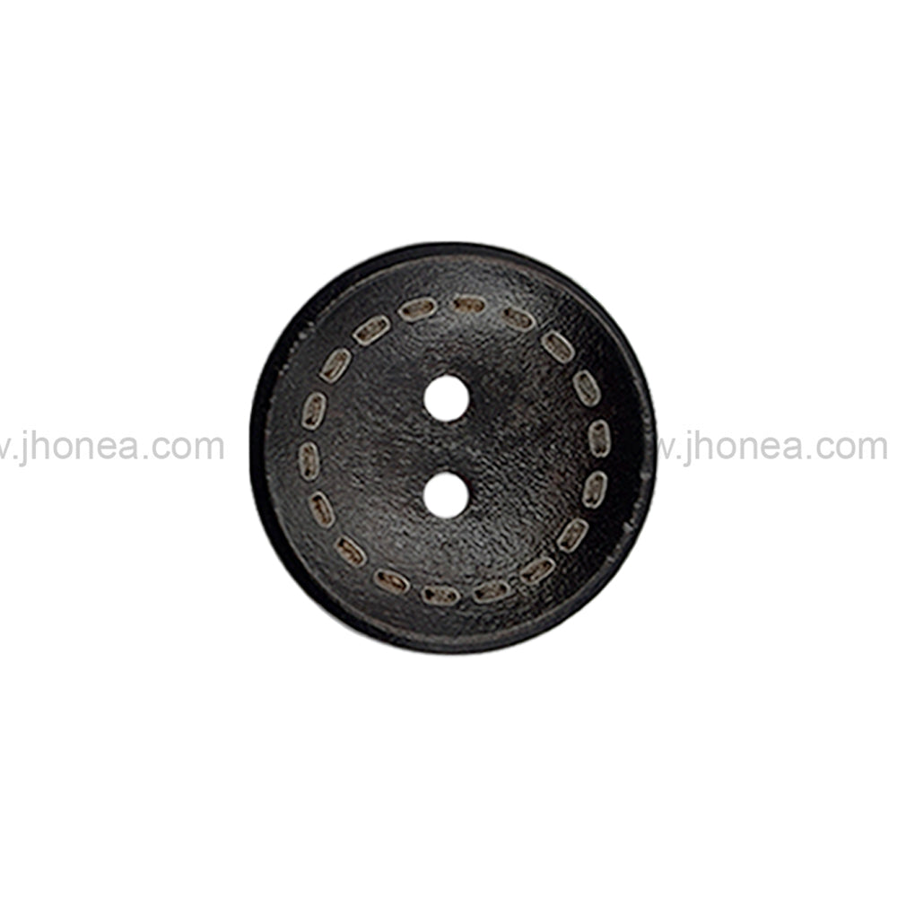 Round Shape 2-Hole Classic Dark Brown Hollow Wooden Buttons