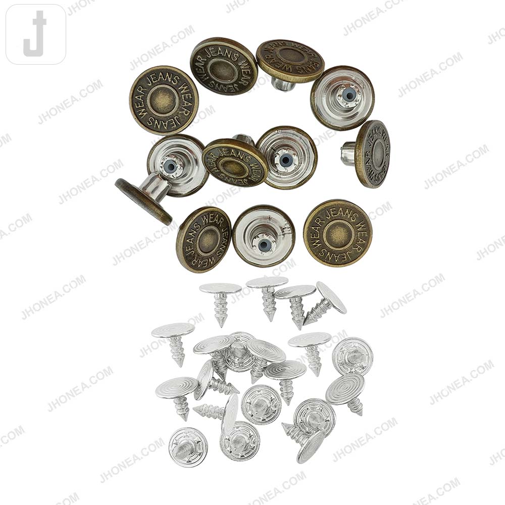 Antique Finish Metal Jeans Button for Denim Garments
