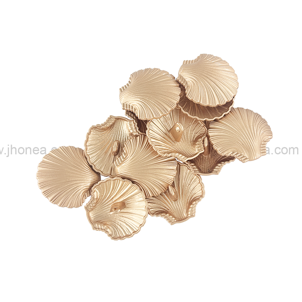 Ornate 25mm Sea Shell-Shaped Shank Metal Button