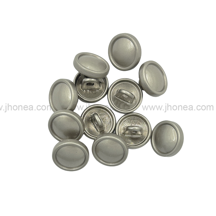 Simple & Basic Matte Silver Round Shape Hollow Back Shank Metal Button