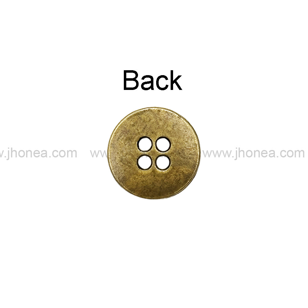 Sun Design Round Shape 4-Hole Metal Buttons for Shirts
