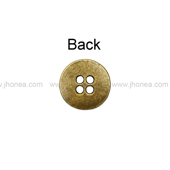 Sun Design Round Shape 4-Hole Metal Buttons for Shirts