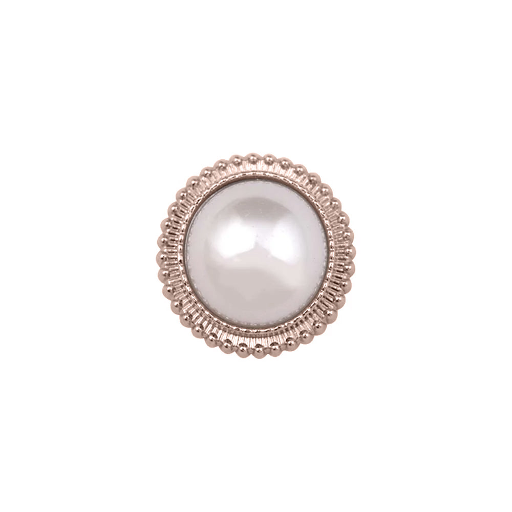 Round Shape with Scalloped Edges Matte Gold Metal Button 