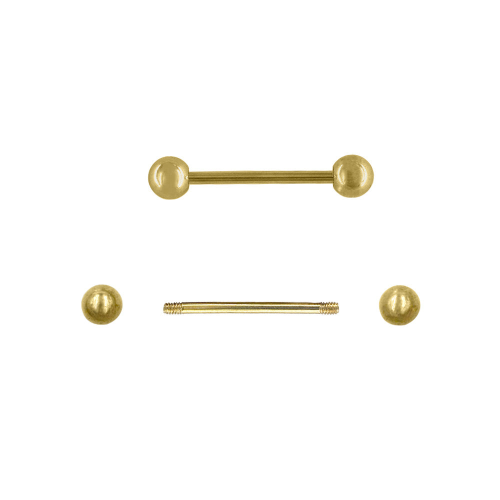 Golden 30mm Ball Barbell Pipe Style Meta Hardware Accessory