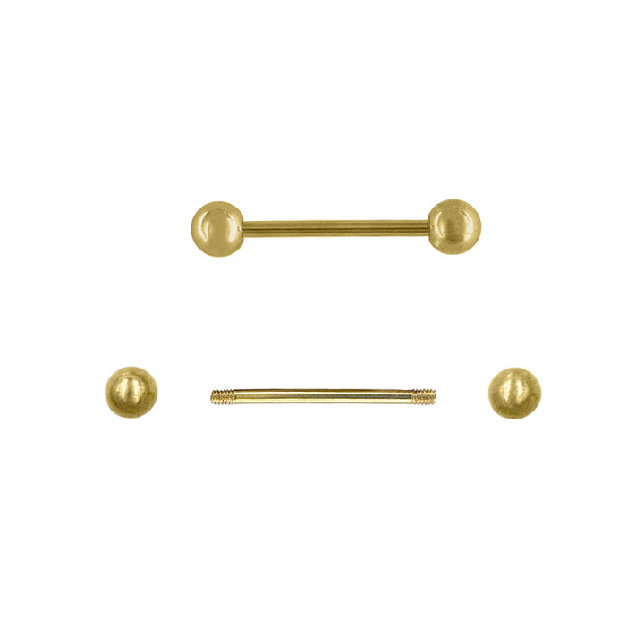 Golden 30mm Ball Barbell Pipe Style Meta Hardware Accessory
