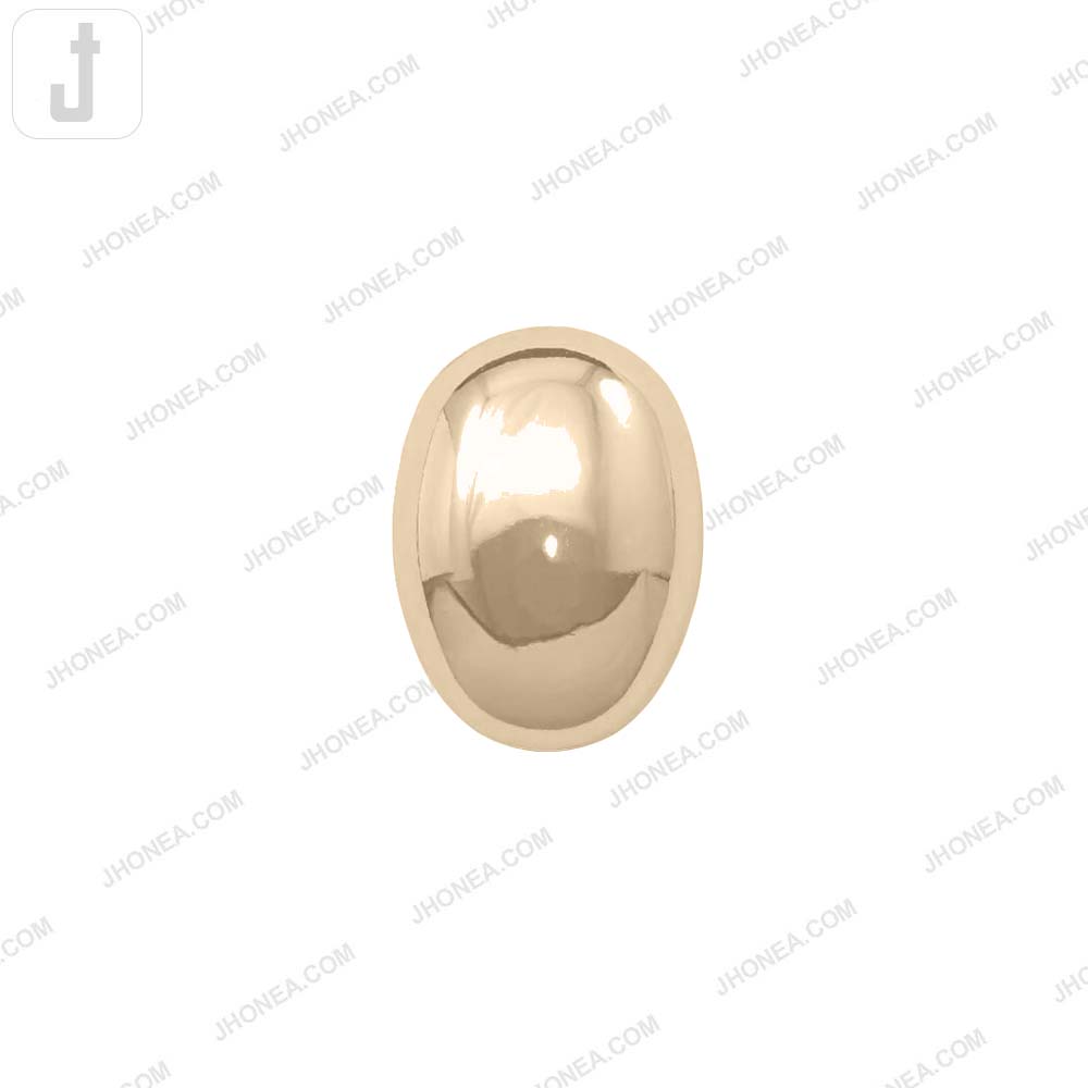 Classic Shiny Gold Metal Buckle with Smooth Oval Design