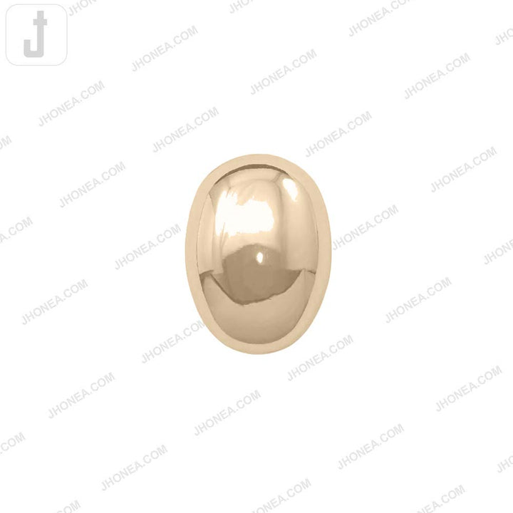 Classic Shiny Gold Metal Buckle with Smooth Oval Design