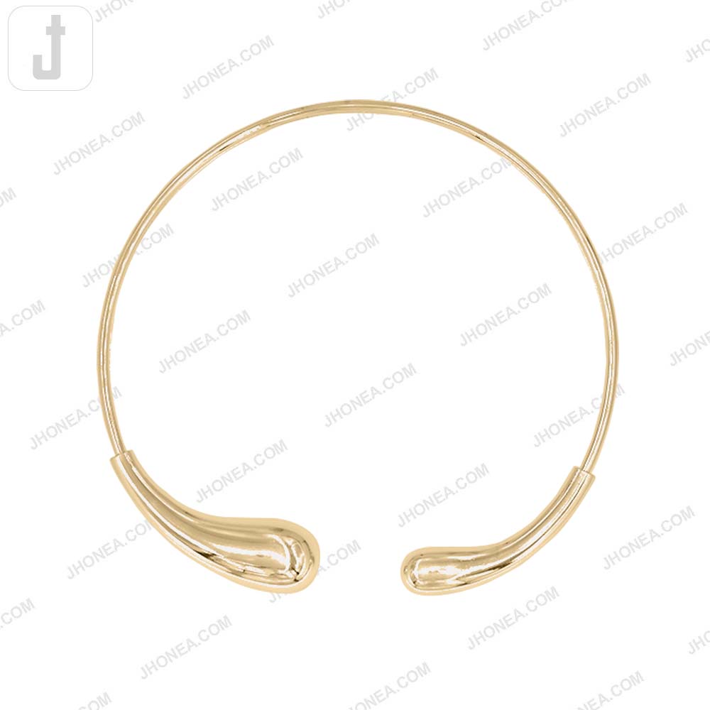 Classic Flexible Twist Shiny Gold Neckline Necklace Design for Women