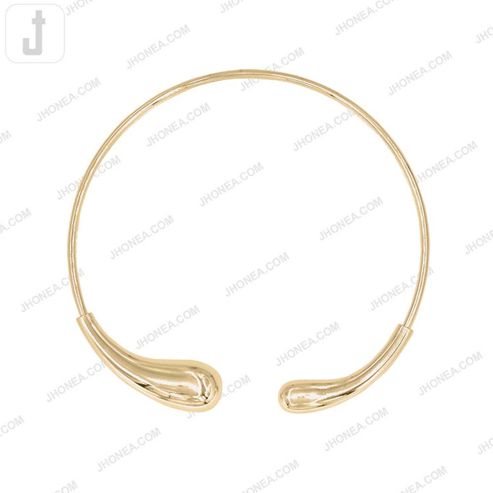 Classic Flexible Twist Shiny Gold Neckline Necklace Design for Women