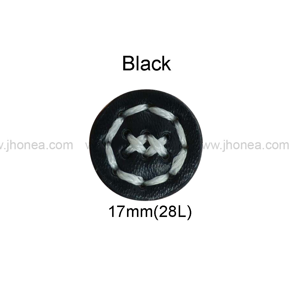 Fancy 17mm(28L) PU Leather Downhole Loop Buttons