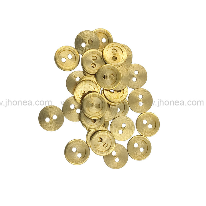 Premium Solid Brass 2-Hole Flat Rim Design Metal Button for Garments