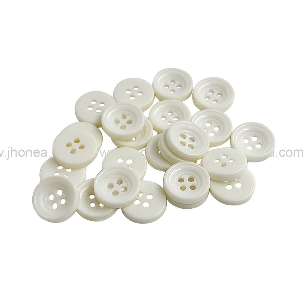 Round Shape 4-Hole Off White Shirt Button