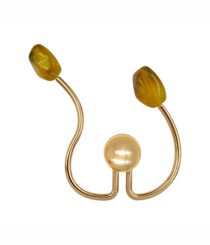 W-Shaped Curved Buckle with Amber-Colored Ends for Fashion Clothing