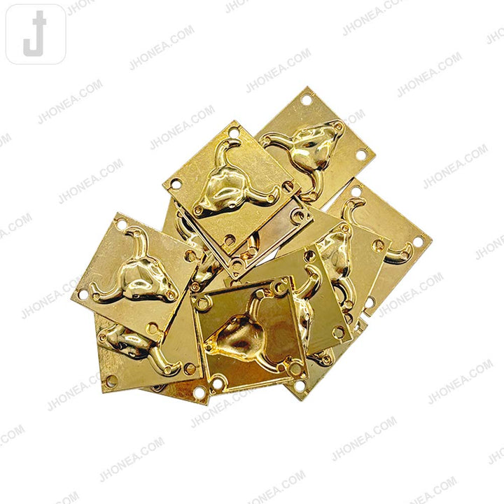 Bold Shiny Gold Bull Head Alloy Metal Clothing Accessory