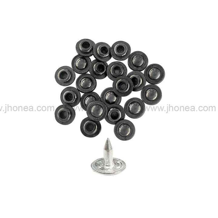 Decorative Black Nickel (Gunmetal) Rivet Stud Fasteners for Jeans & DIY Leathercraft