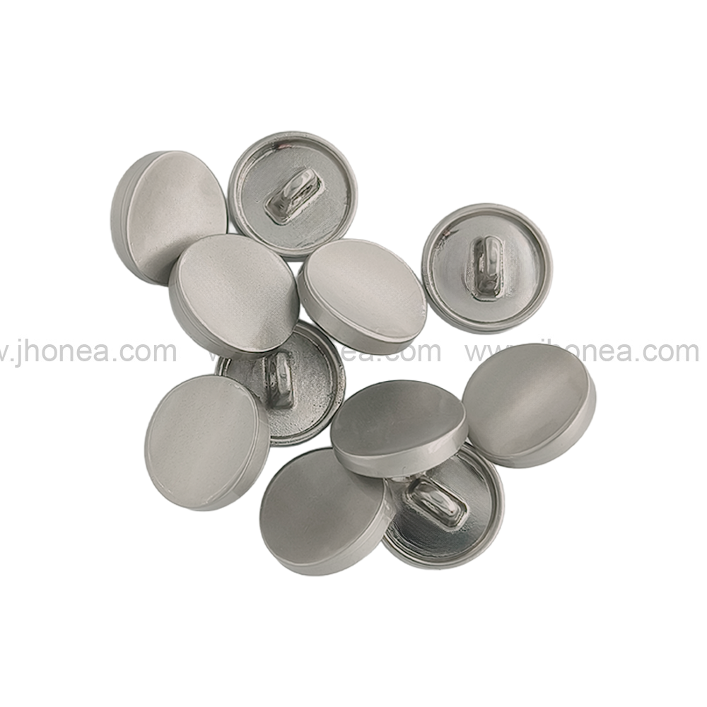 Classic Design Round Shape Matte Silver Shank Metal Button