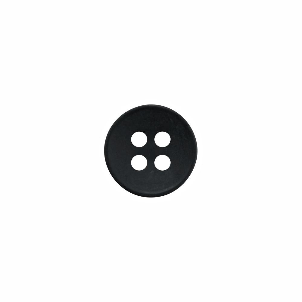 Simple & Classy Matte Black Round Shape 4-Hole Shirt Button
