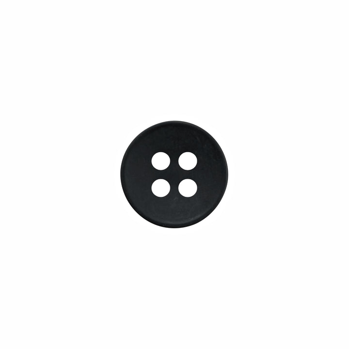 Simple & Classy Matte Black Round Shape 4-Hole Shirt Button