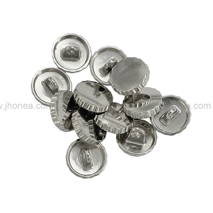Shiny Silver Chrome Finish Fancy Shirt Metal Button