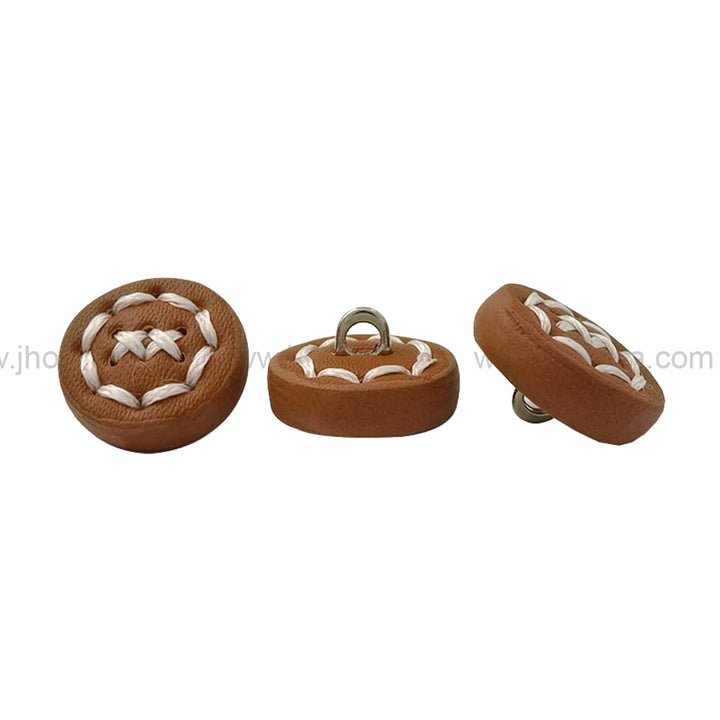 Fancy 17mm(28L) PU Leather Downhole Loop Buttons