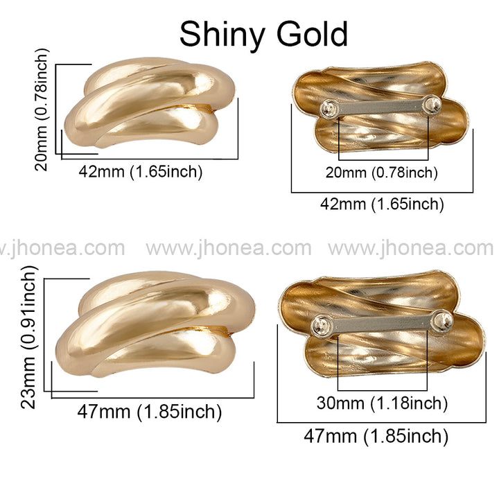 Designer Twisted Shape Shiny Finish Dress Strap Buckle