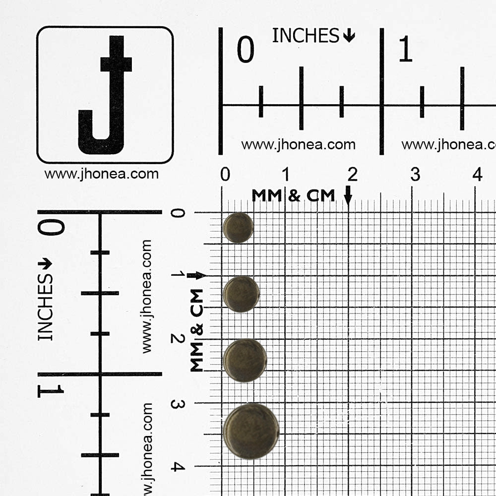 Elegant Solid Brass Flat Rivets for Denim/Leather/Bags/DIY Craft Projects