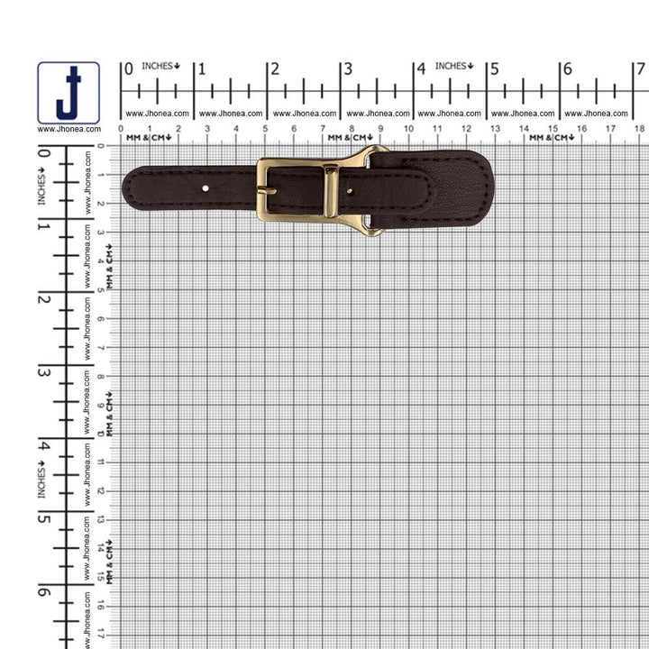Fashionable Shiny Gold Buckle with Prong PU Belt