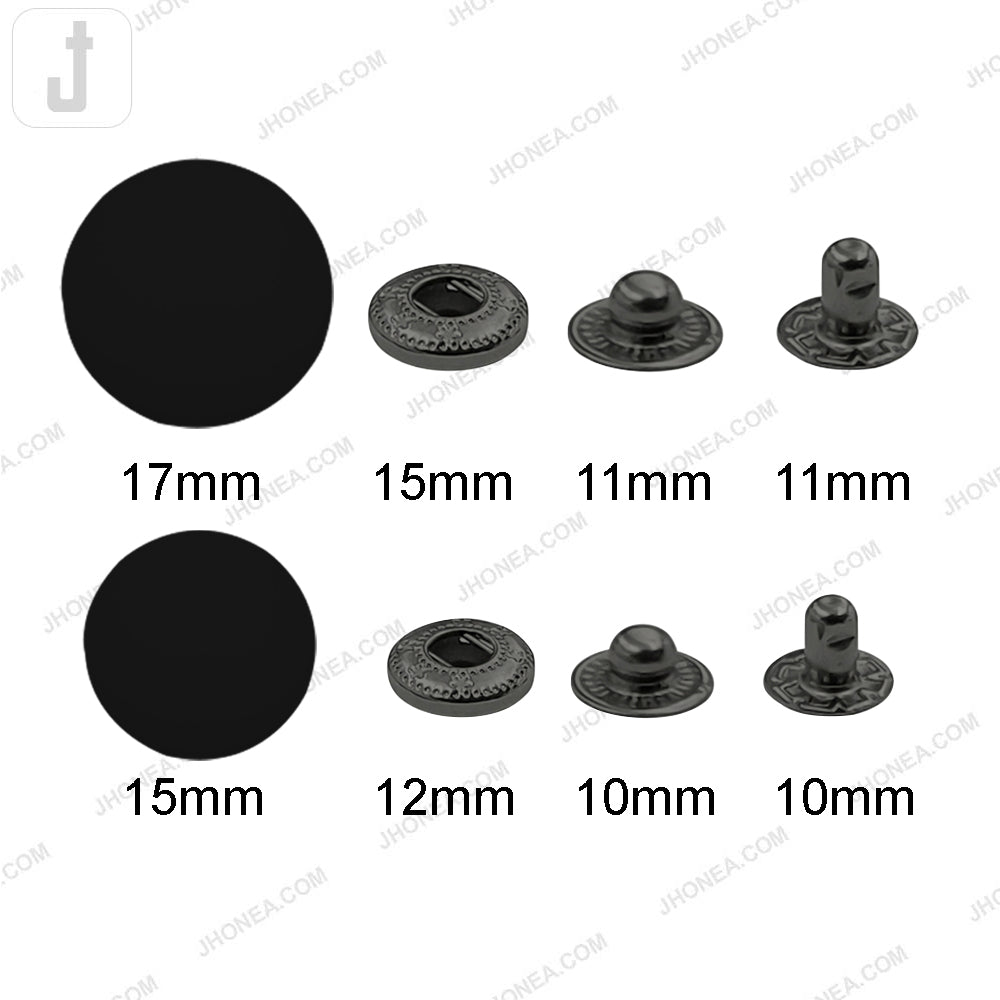 Smooth Round Plastic 4-Part Snap Button Fasteners